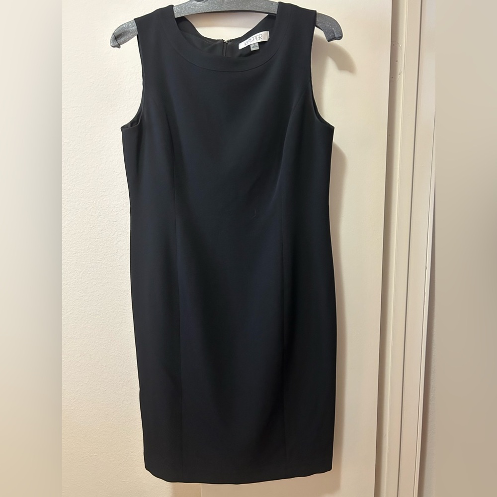 Black Dress by Kasper. Size 12. Mid calf length.